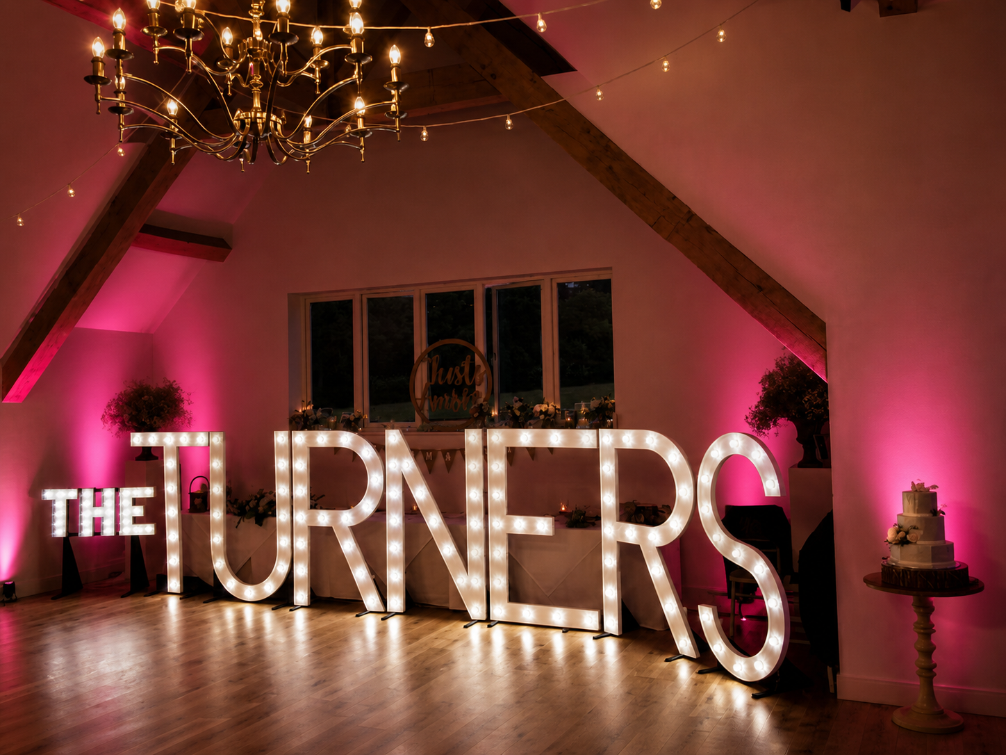 Light up letters - wedding in Calne, chippenham, salisbury, bath and bristol